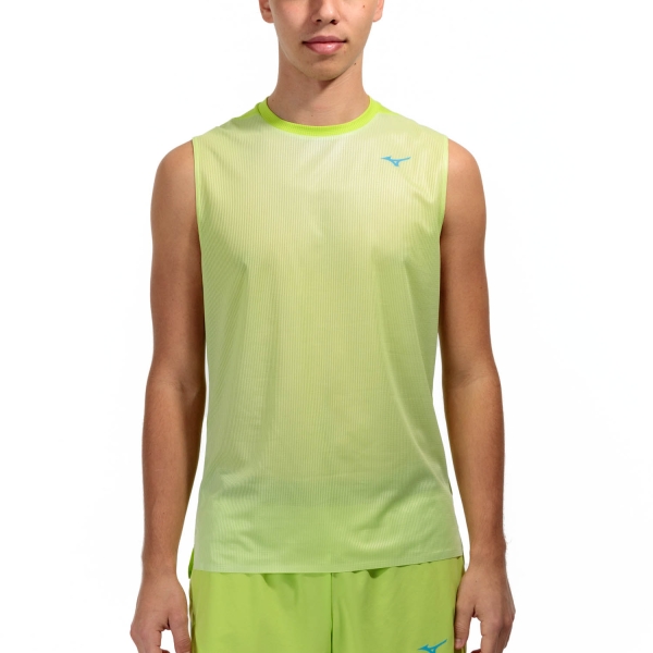 Canotta Running Uomo Mizuno Mizuno Aero Canotta  Lime  Lime 