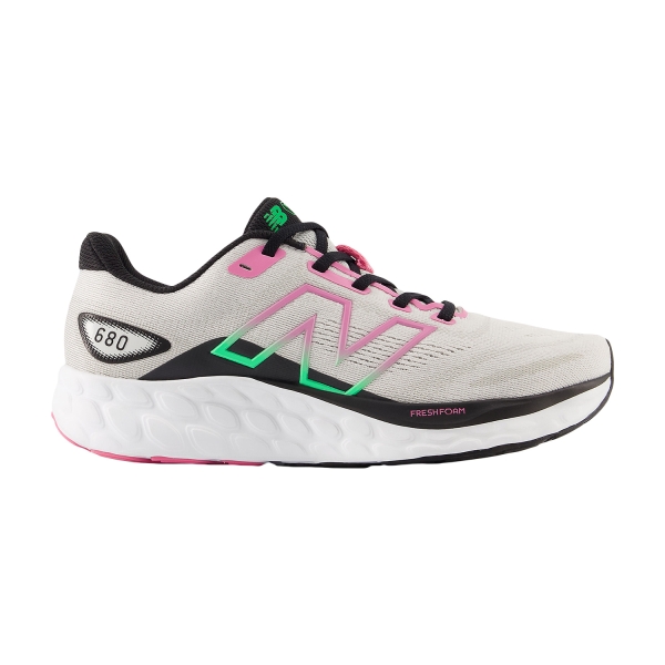 Women's Neutral Running Shoes New Balance Fresh Foam 680v8  Grey Matter/Black/Real Pink W680LM8