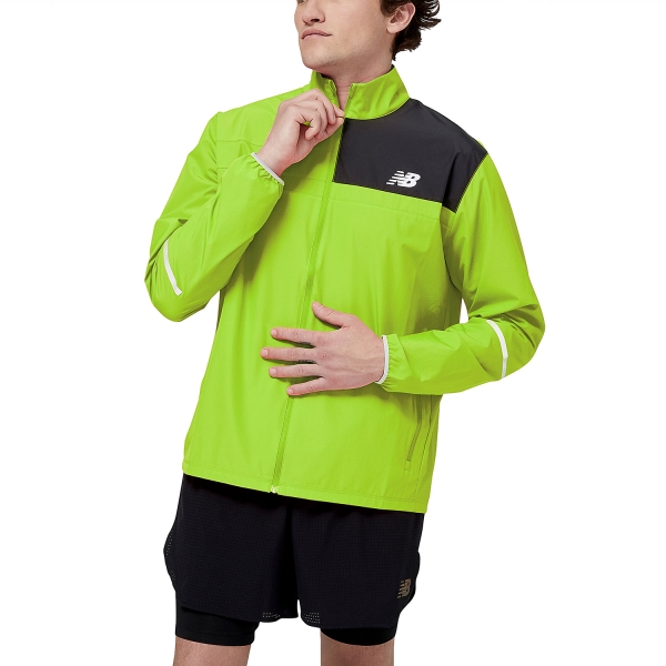 Men's Running Jacket New Balance HiViz Accelerate Jacket  Thirty Watt MJ23242THW