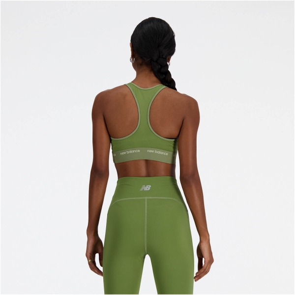 New Balance Sleek Pace Sports Bra - Dark Olivine