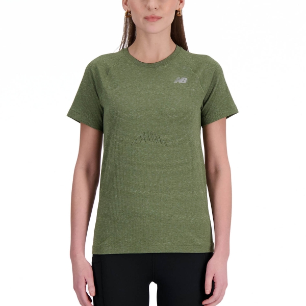 Women's Running T-Shirts New Balance Speciality TShirt  Dark Olivine Heather WT41123DHO
