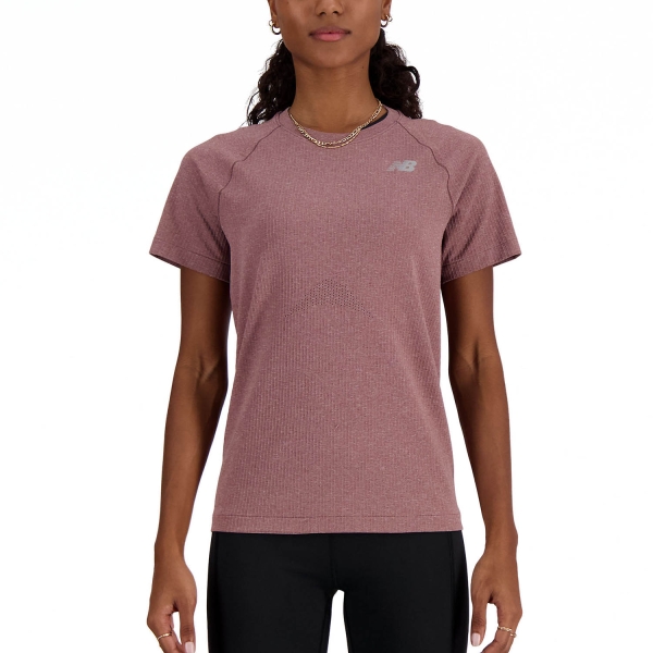 Women's Running T-Shirts New Balance Speciality TShirt  Licorice Heather WT41123LRC