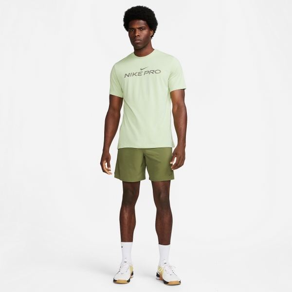 Nike Pro Fitness Camiseta - Olive Aura