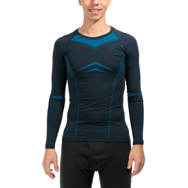 Men's Shirt Underwear Odlo Performance Evolution Warm Underwear Shirt  Dark Sapphire/Blue Jewel 19579221021