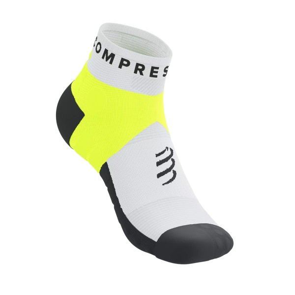 Compressport Ultra Trail Low V2.0 Calcetines - White/Safe Yellow