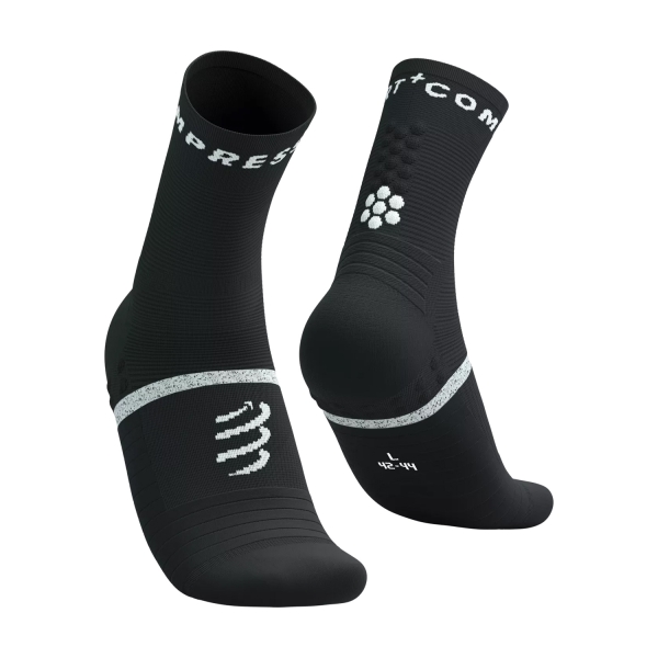 Running Socks Compressport Pro Marathon V2.0 Socks  Black/White SMCU3789002