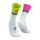 Compressport Mid Compression V2.0 Socks - White/Safe Yellow/Neo Pink