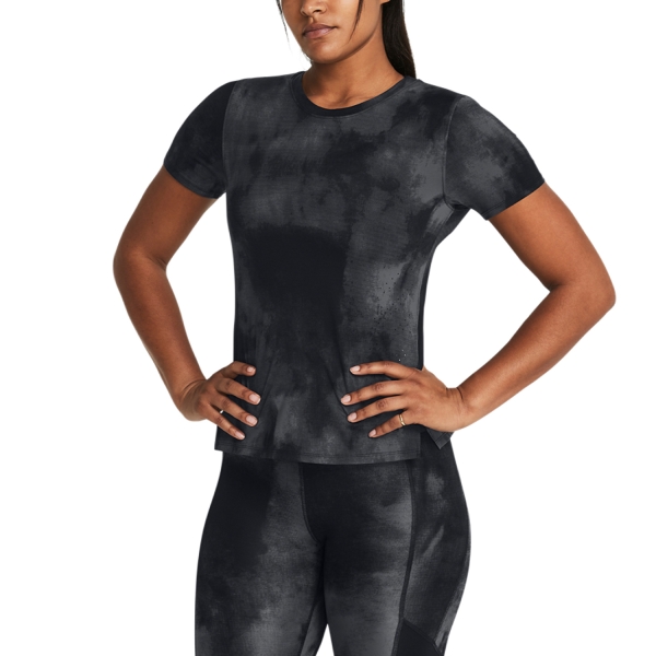 Women's Running T-Shirts Under Armour Laser Wash TShirt  Black/Reflective 13833650001