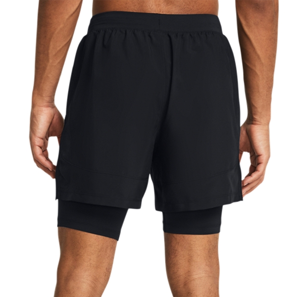 Under Armour Launch 5in 2 in 1 Shorts - Black/Reflective