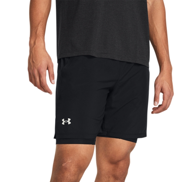 Men's Running Shorts Under Armour Launch 7in 2 in 1 Shorts  Black/Reflective 13826410001
