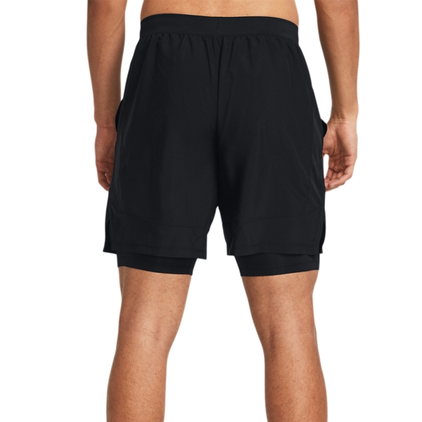 Under Armour Launch 7in 2 in 1 Pantaloncini - Black/Reflective