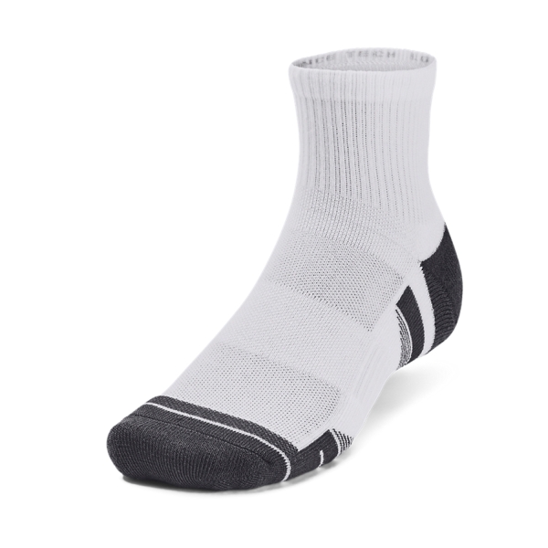 Running Socks Under Armour Performance Tech Quarter x 3 Socks  White/Jet Gray 13795100100