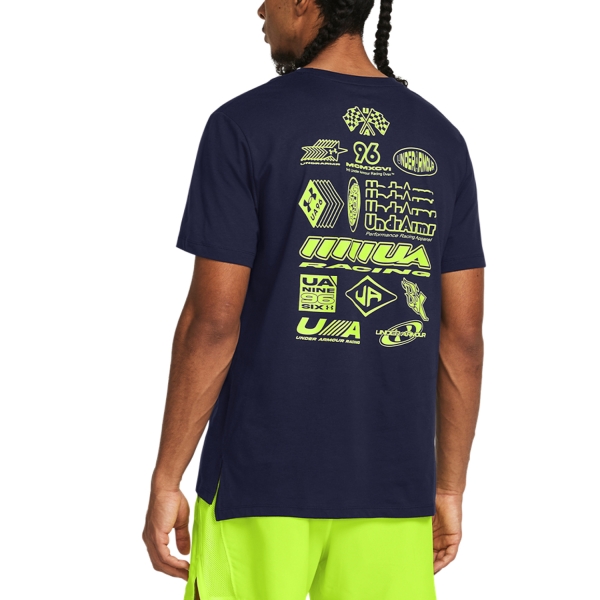 Under Armour Run Everywhere Wreath Camiseta - Midnight Navy/High Vis Yellow