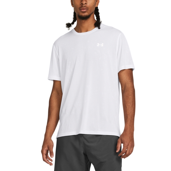 Men's Running T-Shirt Under Armour Streaker Splatter TShirt  White/Reflective 13825860100