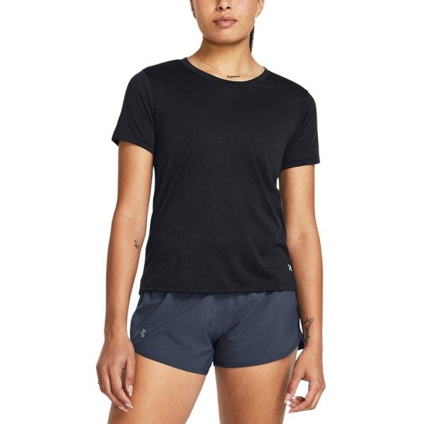 Women's Running T-Shirts Under Armour Streaker Splatter TShirt  Black/Reflective 13824350001