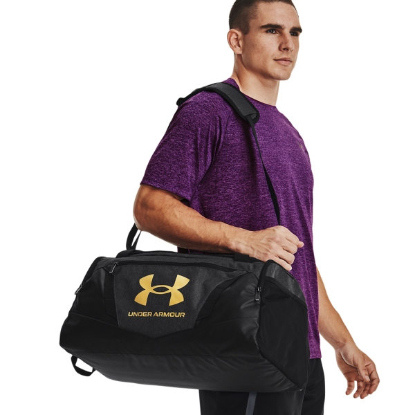 Under Armour Undeniable 5.0 Small Duffle - Black Medium Heather/Black/Metallic Gold