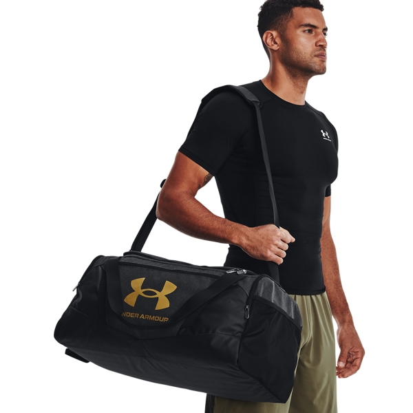 Under Armour Undeniable 5.0 Bolso Mediano - Black Medium Heather/Black/Metallic Gold