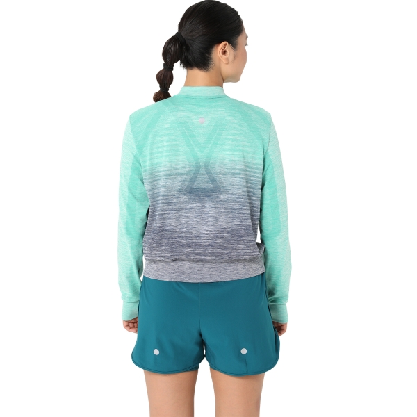 Asics Nagino Run Seamless Jacket - Aurora Green/Blue Expanse