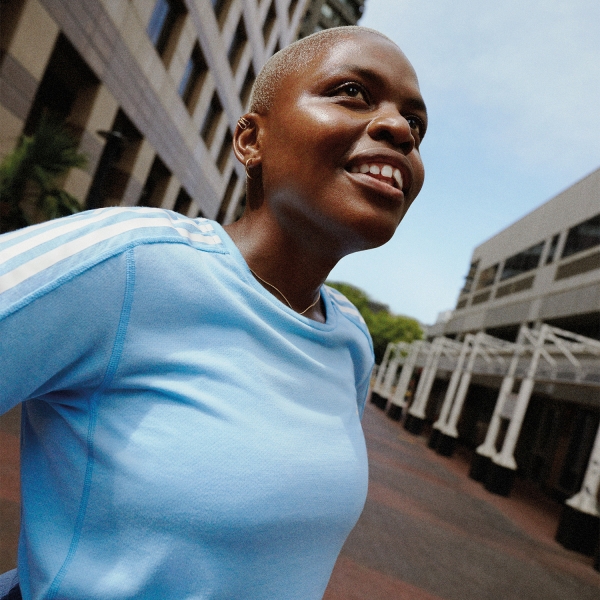 adidas 3S Own The Run Camiseta - Semi Blue Burst Melange