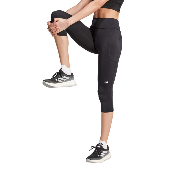Women's Fitness & Training Pants and Tights adidas Dailyrun 3/4 Tights  Black/White IU1653