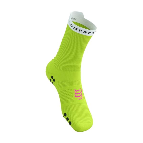 Compressport Pro Racing V4.0 Calze - Safe Yellow/White