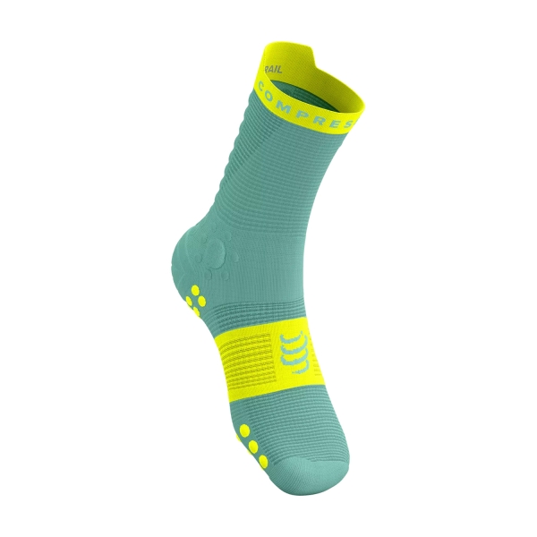Compressport Pro Racing V4.0 Trail Calcetines - Shell Blue/Safe Yellow