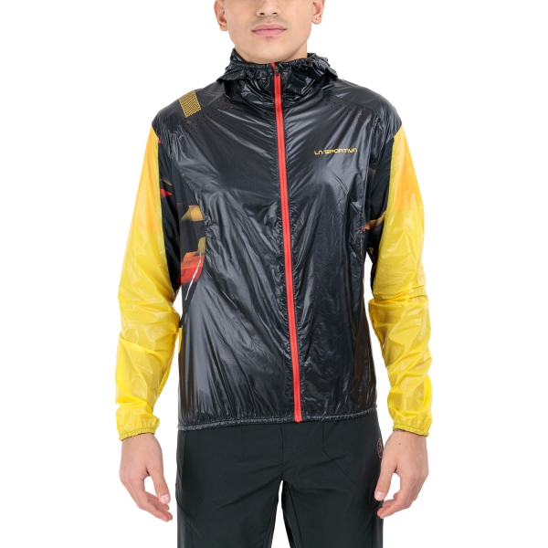 Chaqueta Running Hombre La Sportiva Blizzard Windbreaker Chaqueta  Black/Yellow P68999100