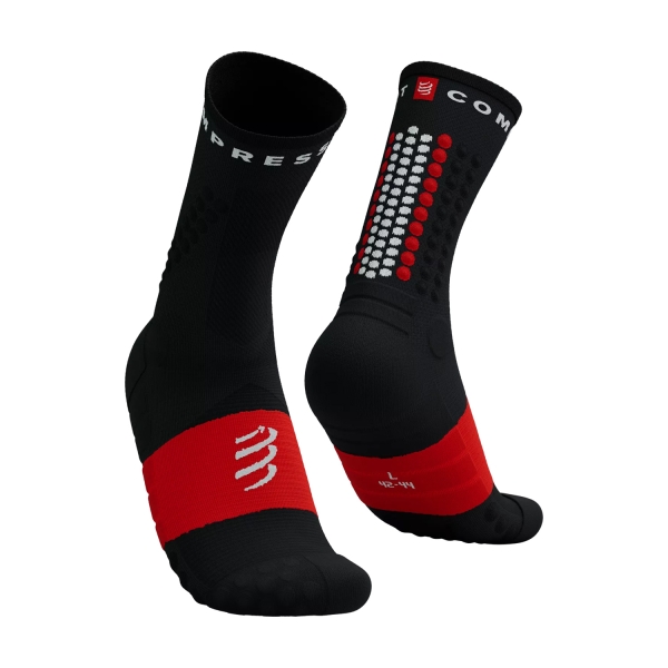 Running Socks Compressport Ultra Trail V2.0 Socks  Black/Red SQTU3559027