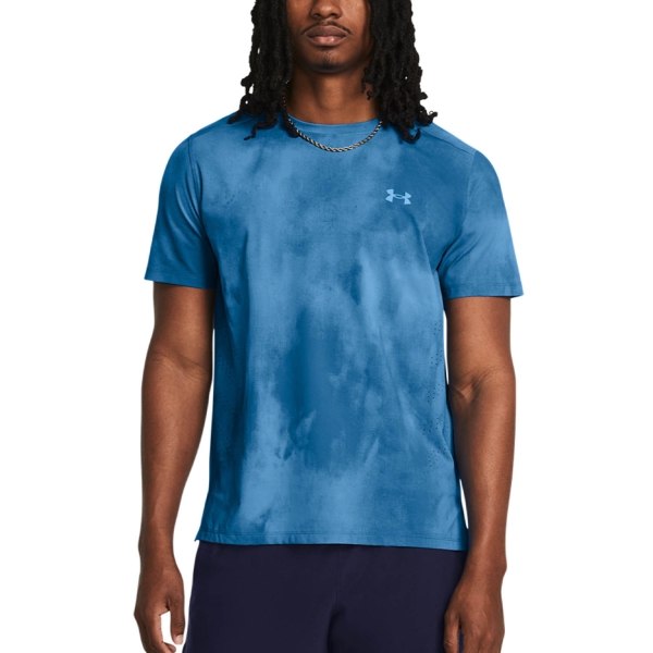 Men's Running T-Shirt Under Armour Laser Wash TShirt  Splash/Photon Blue/Reflective 13826150444