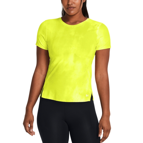 Women's Running T-Shirts Under Armour Laser Wash TShirt  High Vis Yellow/Reflective 13833650731