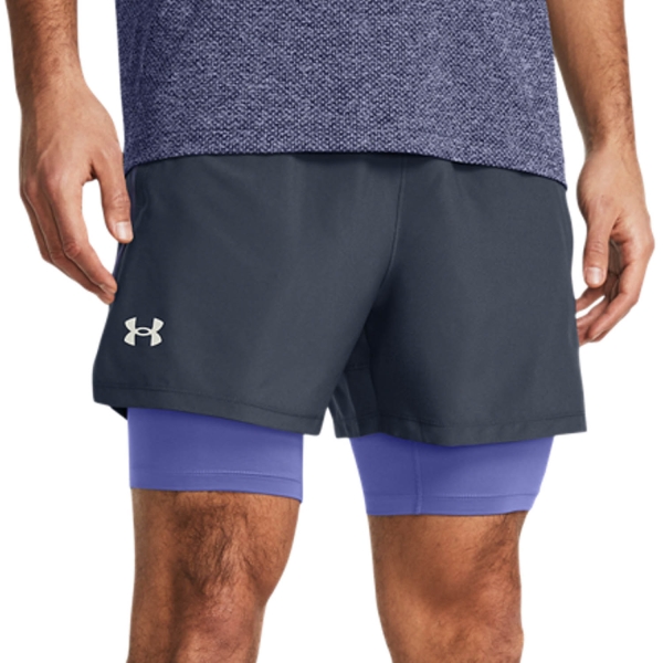Men's Running Shorts Under Armour Launch 5in 2 in 1 Shorts  Downpuor Gray/Starlight/Reflective 13826400044