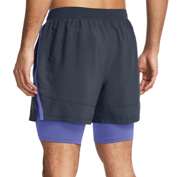 Under Armour Launch 5in 2 in 1 Shorts - Downpuor Gray/Starlight/Reflective