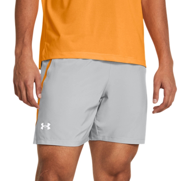 Men's Running Shorts Under Armour Launch 7in Shorts  Mod Gray/Nova Orange/Reflective 13826200011