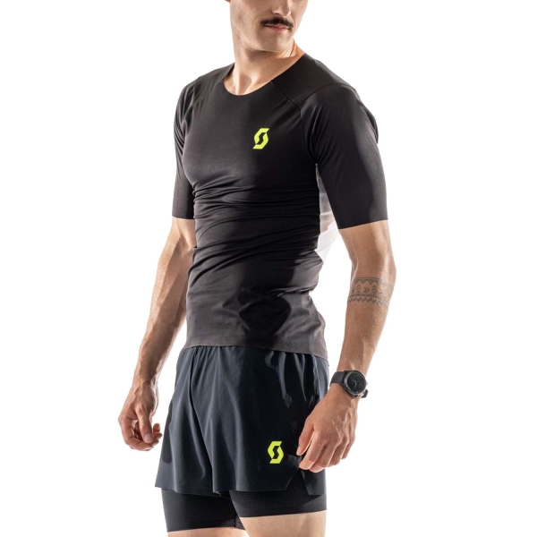 Men's Running T-Shirt Scott RC Run Ultra TShirt  Black/Yellow 4031961040