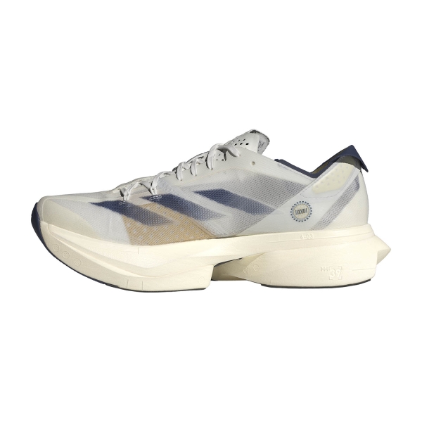 adidas adizero Adios Pro 3 - Cloud White/Dark Blue/Gold Metallic