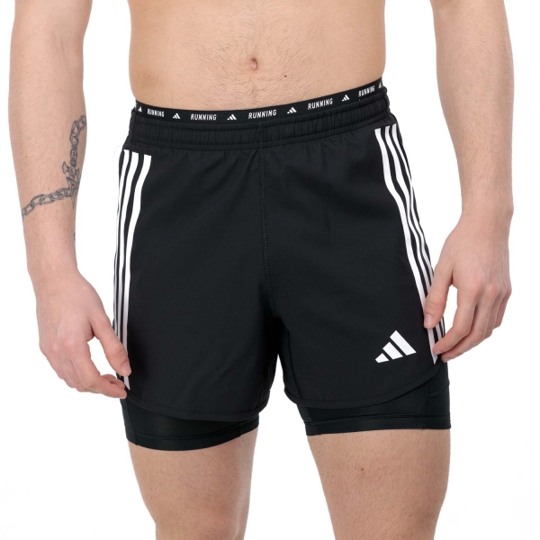 Men's Running Shorts adidas Own The Run 3S 2 in 1 5in Shorts  Black IQ3808