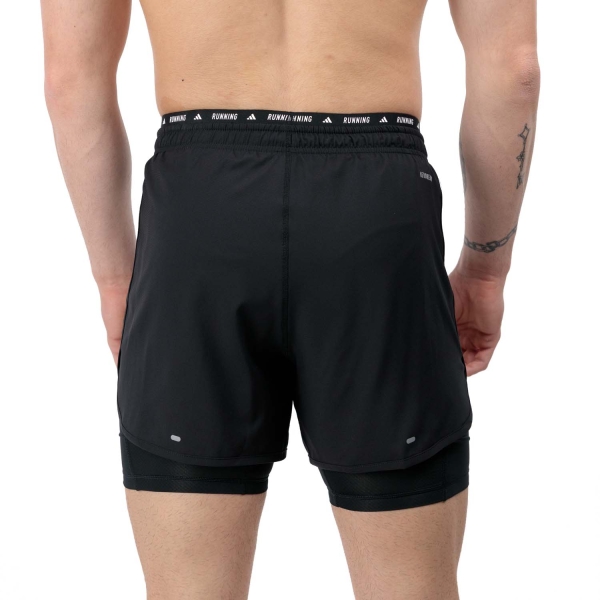 adidas Own The Run 3S 2 in 1 5in Shorts - Black