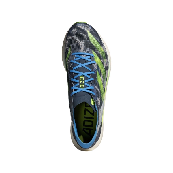 adidas adizero Takumi Sen 10 - Crystal White/Lucid Lemon/Blue Burst