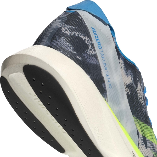 adidas adizero Takumi Sen 10 - Crystal White/Lucid Lemon/Blue Burst