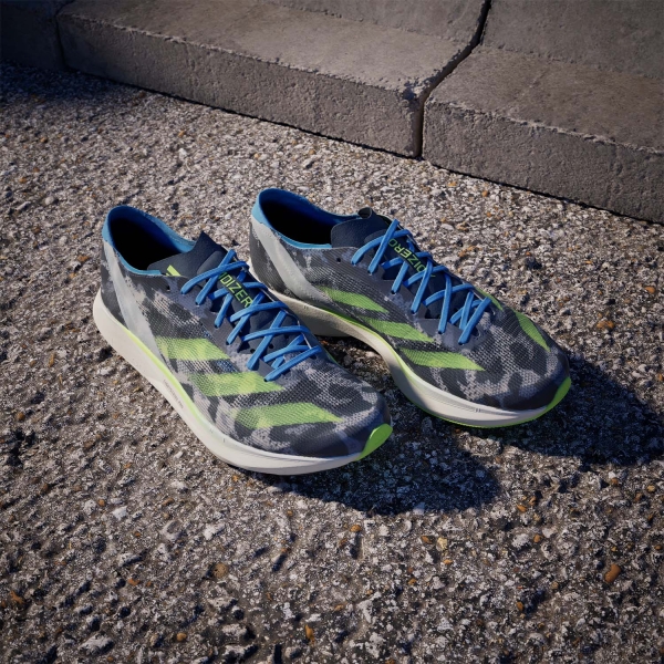 adidas adizero Takumi Sen 10 - Crystal White/Lucid Lemon/Blue Burst