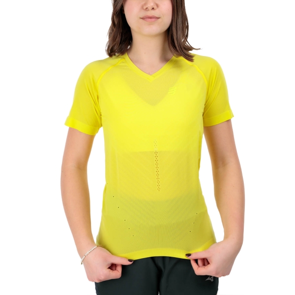 Women's Running T-Shirts Compressport Performance Pro TShirt  Green Sheen ATSW4306015