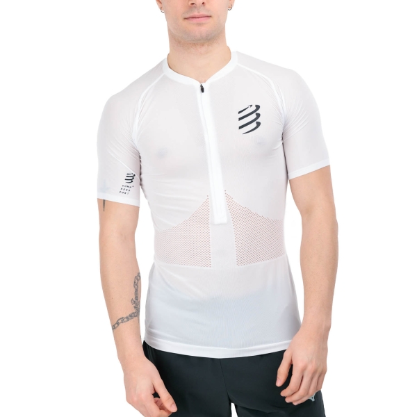 Men's Running T-Shirt Compressport Trail Pro TShirt  White AM00003B0002