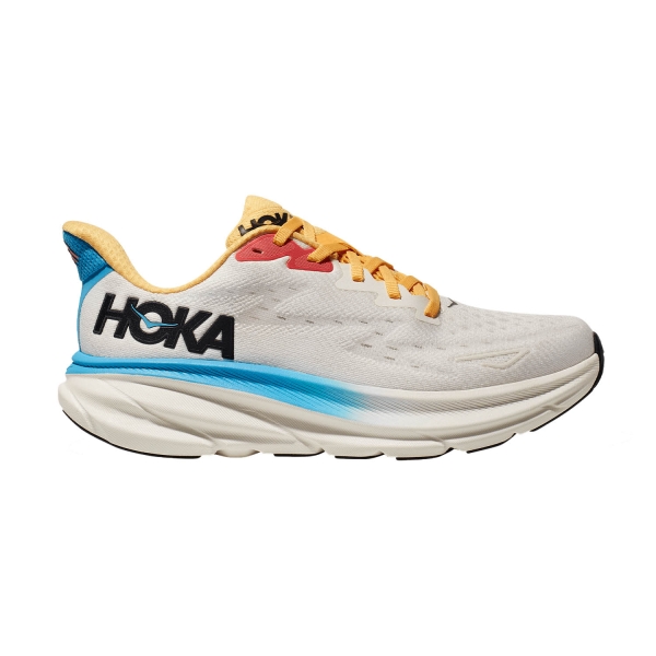 Women's Neutral Running Shoes Hoka Clifton 9 Wide  Blanc De Blanc/Swim Day 1132211BSW