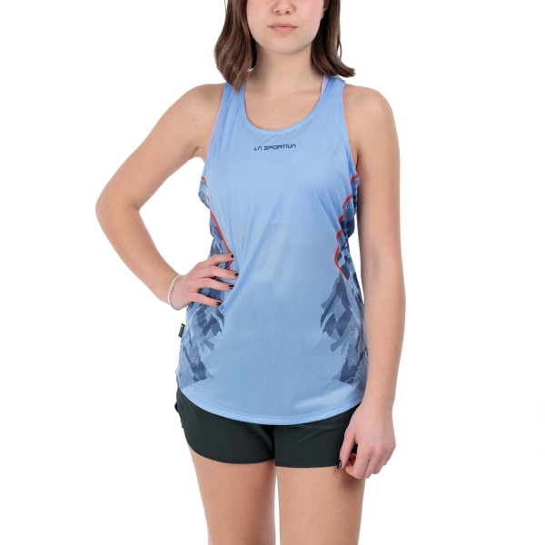 Women's Running Tank La Sportiva Pacer Tank  Stone/Blue/Deep Sea Q54645643