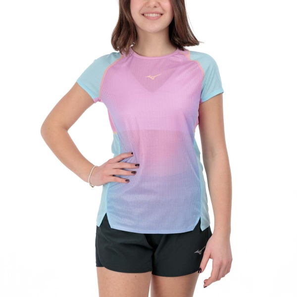 Women's Running T-Shirts Mizuno Aero TShirt  Lilac Chiffon J2GAB20266