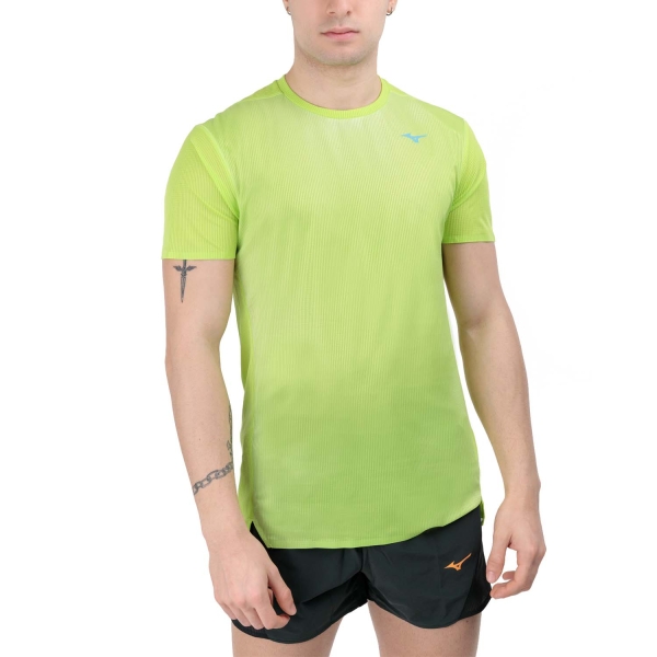 Camisetas Running Hombre Mizuno Aero Camiseta  Lime J2GAB00142