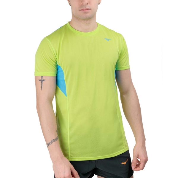 Men's Running T-Shirt Mizuno DryAeroFlow TShirt  Lime J2GAB00442