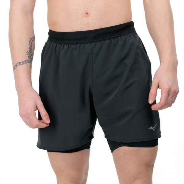 Pantalone cortos Running Hombre Mizuno ER 2 in 1 5.5in Shorts  Black J2GBB01509