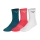 Mizuno Logo x 3 Socks - White/Radiant Red/Moroccan Blue