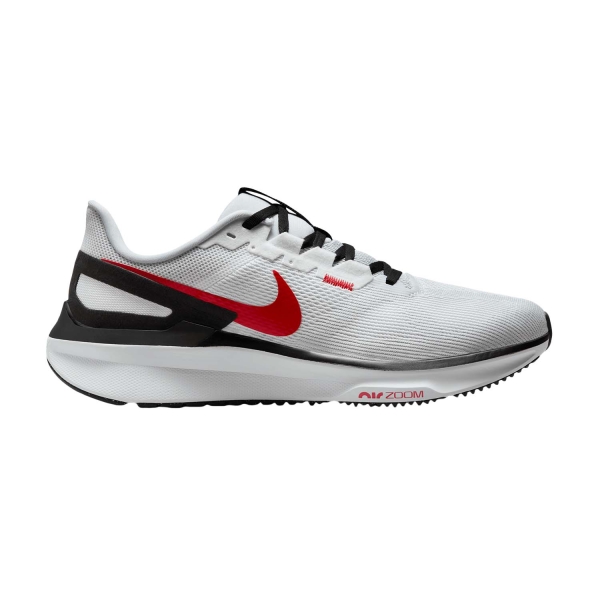 Men's Structured Running Shoes Nike Air Zoom Structure 25  White/Fire Red/Black/Light Smoke Grey DJ7883106